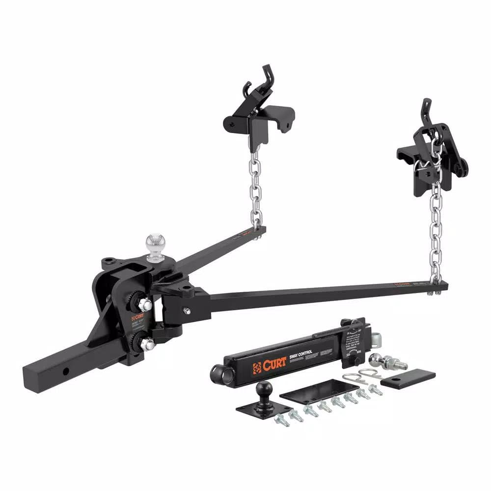 CURT Short Trunnion Bar Weight Distribution Hitch Kit (8K-10K lbs GTW, 28-3/8" Bars)