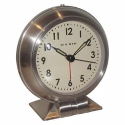 Westclox Metal Table Top Alarm Clock with Brushed Nickel Finish and Classic Big Ben Design thumbnail 2