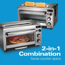 Hamilton Beach 2-in-1 1450W Toaster Oven and 4-Slice Toaster, Silver thumbnail 5