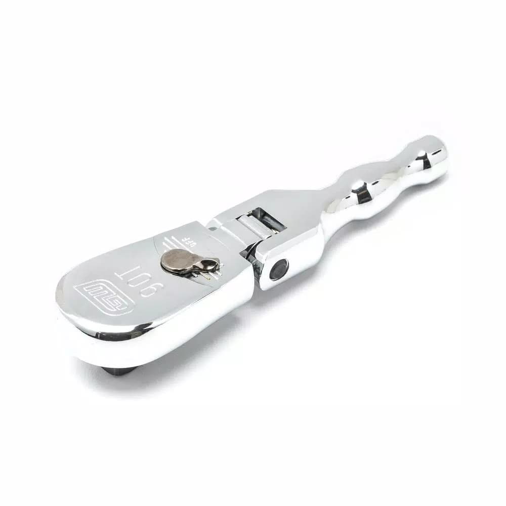 GearWrench 3/8 in. Drive 90-Tooth Stubby Flex Head Teardrop Ratchet, 5 in.
