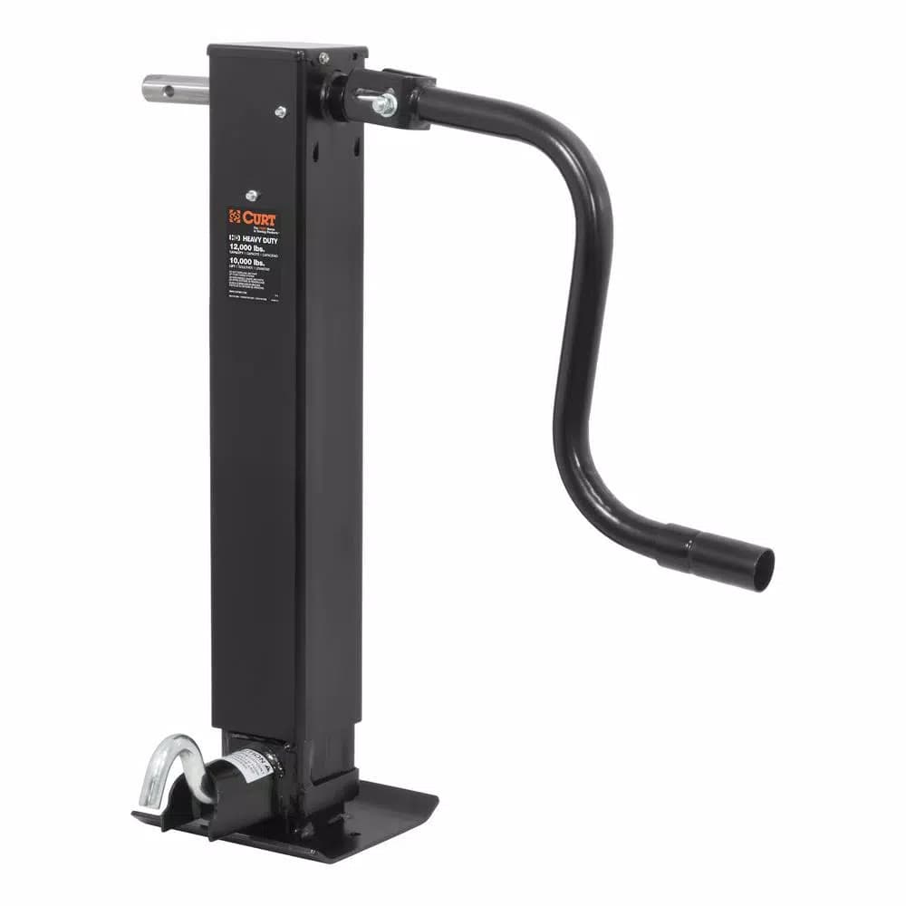 CURT Direct-Weld Square Trailer Jack with Side Handle, 12,000 lbs. Support, 12.5 in. Travel