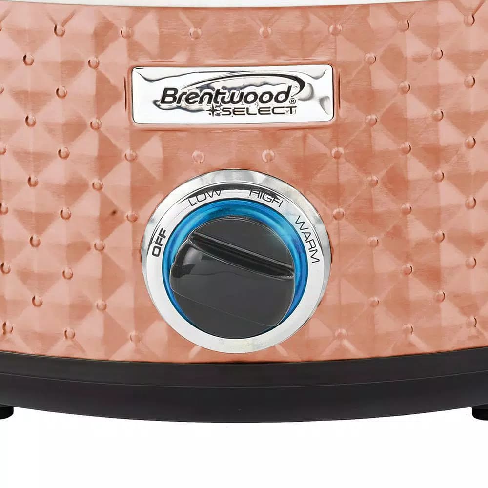 Brentwood Appliances 7 Qt. Copper Slow Cooker with Removable Ceramic Pot and Tempered Glass Lid