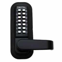 Unbranded LockeyUSA 2835 Jet Black Mechanical Keyless Digital Door Lock Lever Set thumbnail 1