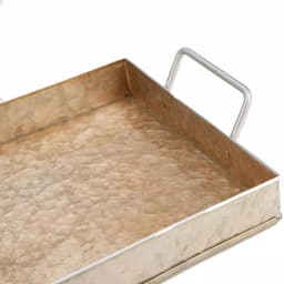 Mind Reader Copper Plated Galvanized Steel Rectangular Serving Tray with Handles, Brown thumbnail 2