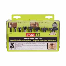 RYOBI 8-Piece Forstner Bit Set with X-Wing Design and 3-Flat Shanks thumbnail 1