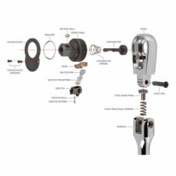 TEKTON 1/2 in. Drive 10-1/2 in. Flex Quick-Release Ratchet, 90-Tooth Ultra-Compact Head thumbnail 8