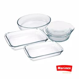 Marinex 5-Piece Borosilicate Glass Bakeware Set - Oven, Microwave & Freezer Safe thumbnail 2
