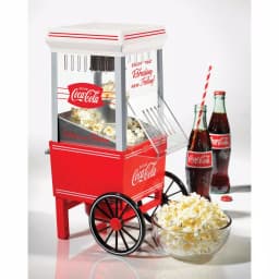 Nostalgia Coca-Cola Hot Air Popcorn Maker with Cart, 4 oz. Capacity, Red thumbnail 2