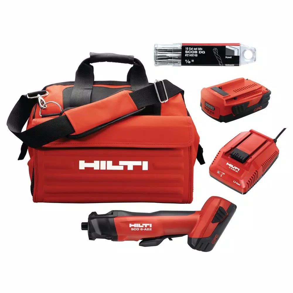 Hilti SCO 6-A22 22V Brushless Cordless Cut-Out Tool Kit with 2 Batteries and Charger