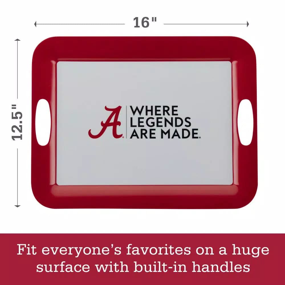 College Kitchen Collection Alabama Crimson Tide Serve 'n Score Party Platter, 16 x 12.5-Inch, Crimson Red