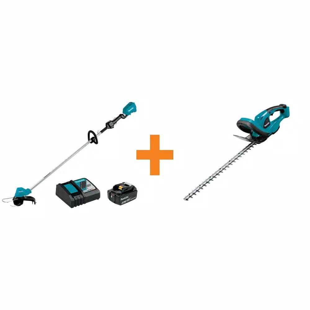 Makita 18V LXT Brushless String Trimmer Kit with 4.0Ah Battery, Charger & Bonus 22 in. Cordless Hedge Trimmer