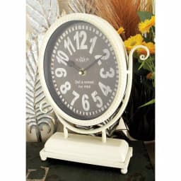 LITTON LANE 12 in. x 9 in. International Cafe Oval Desk Clocks, Set of 4, Distressed Black & White Farmhouse Style thumbnail 1
