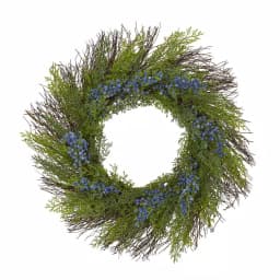 Nearly Natural 21 in. Cedar with Blueberries Artificial Wreath thumbnail 1