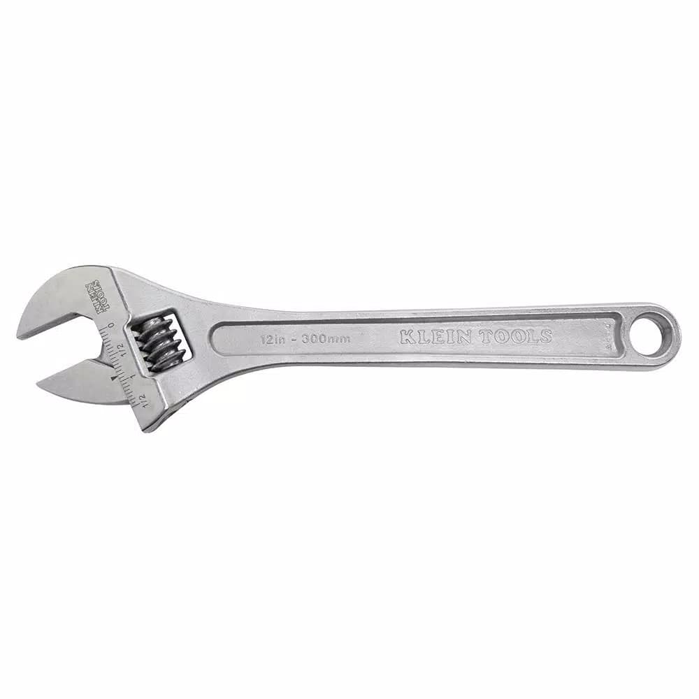 Klein Tools 12 in. Extra Capacity Adjustable Wrench, 1-1/2 in. Jaw Opening