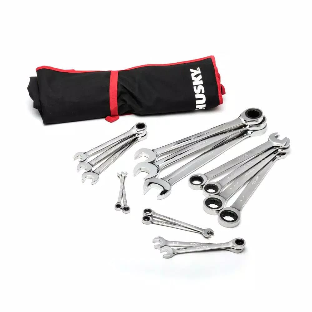 Husky 34-Piece SAE and Metric Master Ratcheting Wrench Set