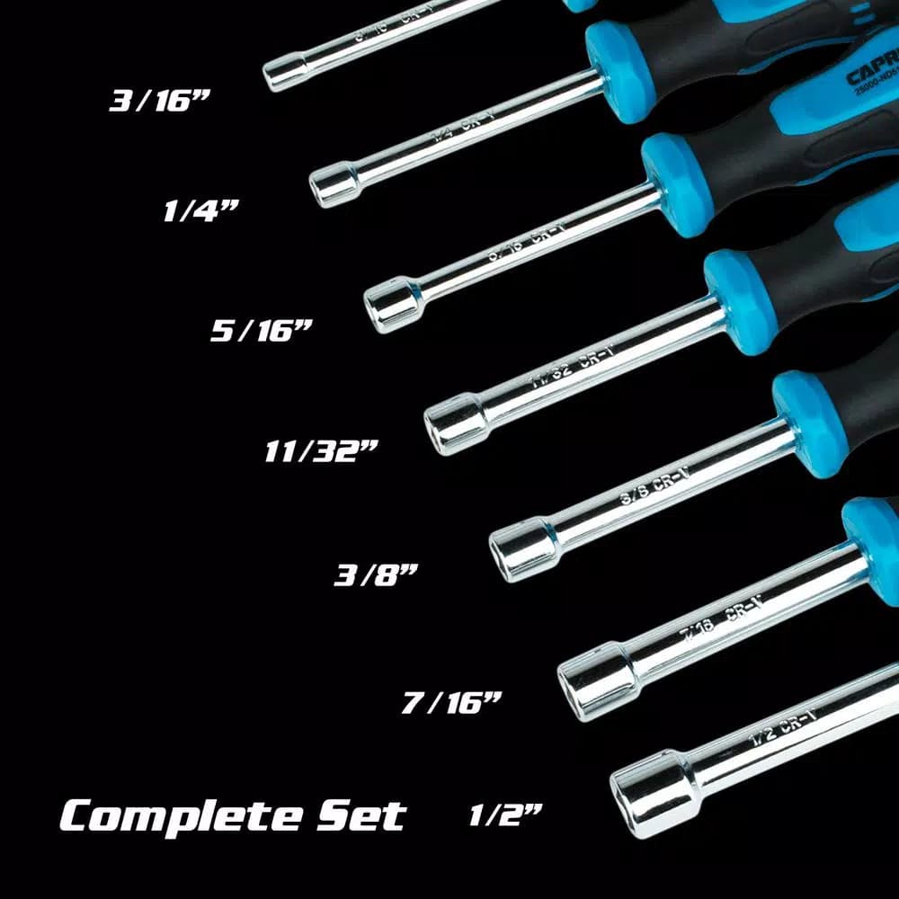 Capri Tools Kontour 7-Piece SAE Hollow Shaft Nut Driver Set