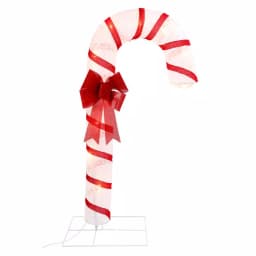 Unbranded 72 in. Lighted Candy Cane Outdoor Holiday Decoration with Red Bow and Snowflake Accents thumbnail 3