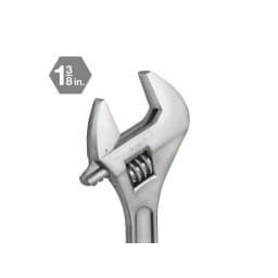TEKTON 12 in. Adjustable Wrench, Carbon Steel with Satin Chrome Finish thumbnail 5