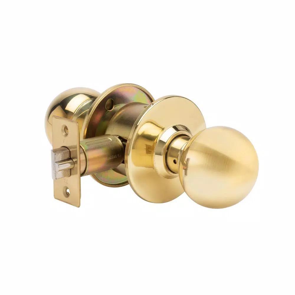 Taco Trans Atlantic Bright Brass Grade 3 Storeroom Cylindrical Door Knob Set, 2-3/4 in. Backset