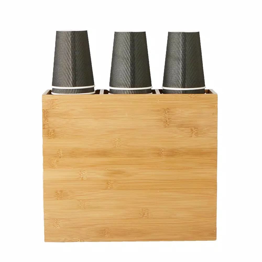 Mind Reader 6-Compartment Bamboo Coffee Condiment and Cup Organizer - Brown