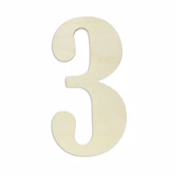 Jeff McWilliams Designs 18 in. Oversized Unfinished Wood Number 3 - Industrial Style Wall Decor thumbnail 1