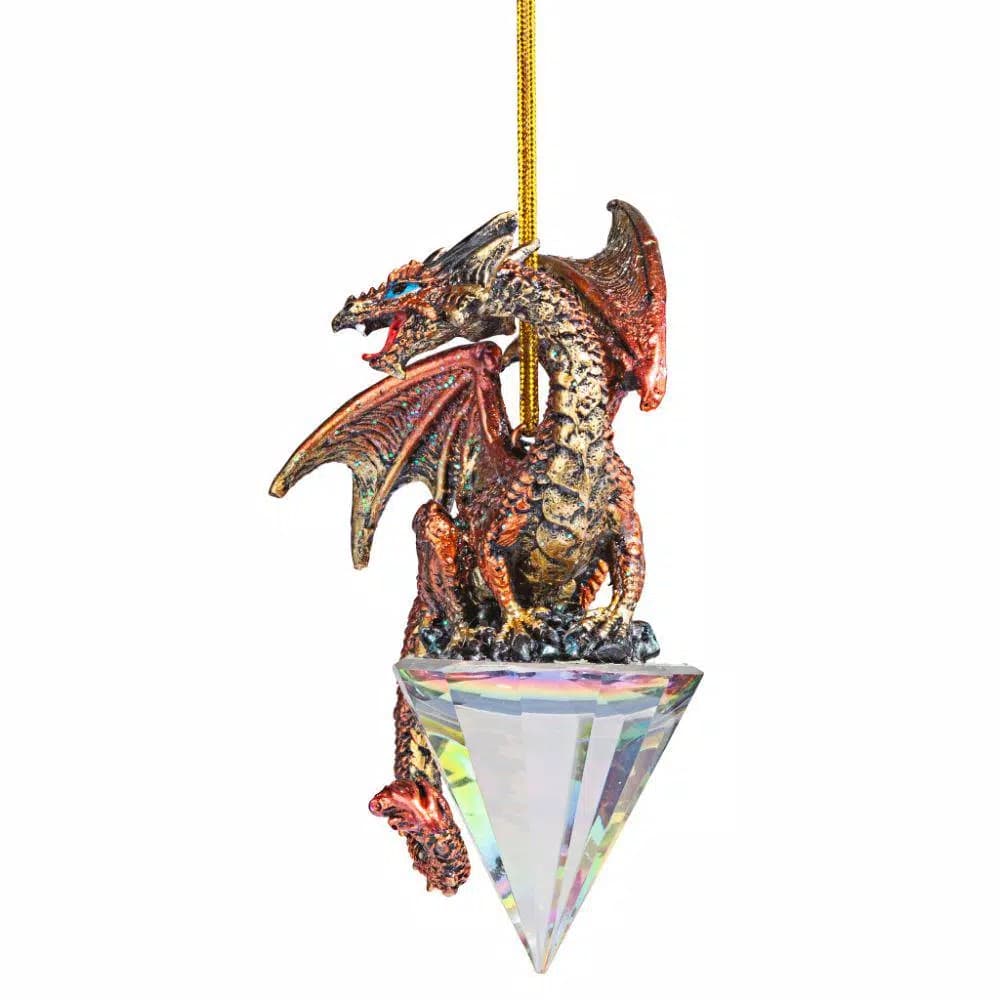 Design Toscano 3.5 in. Diamond Dragon Gothic Holiday Ornament Set, 3-Piece