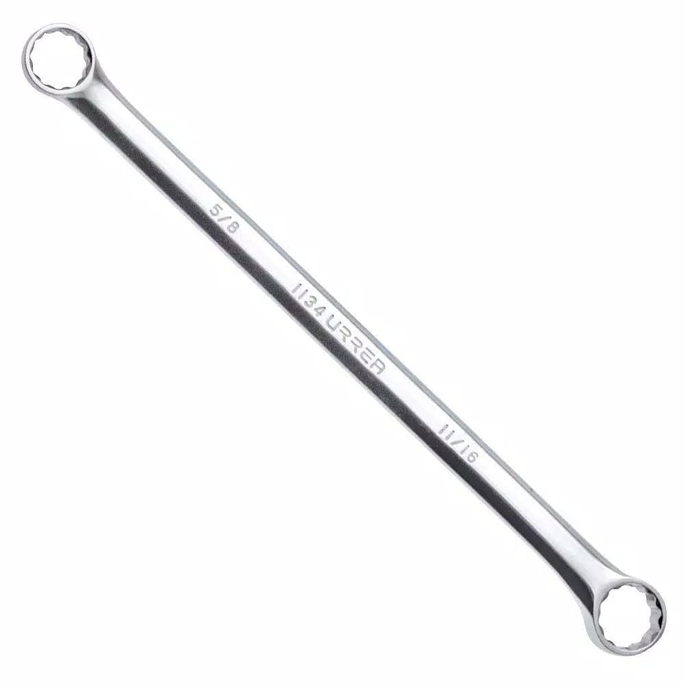 URREA 1/2 in. x 9/16 in. 12-Point Double Box End Wrench, 15 Degree Offset