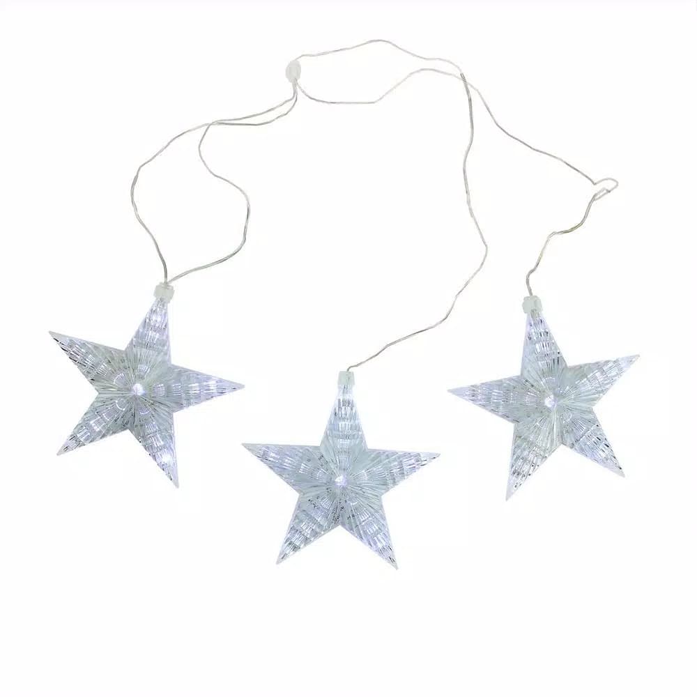 Northlight 2 ft. 3-Light White Cascading Snowfall Star LED Christmas Lights