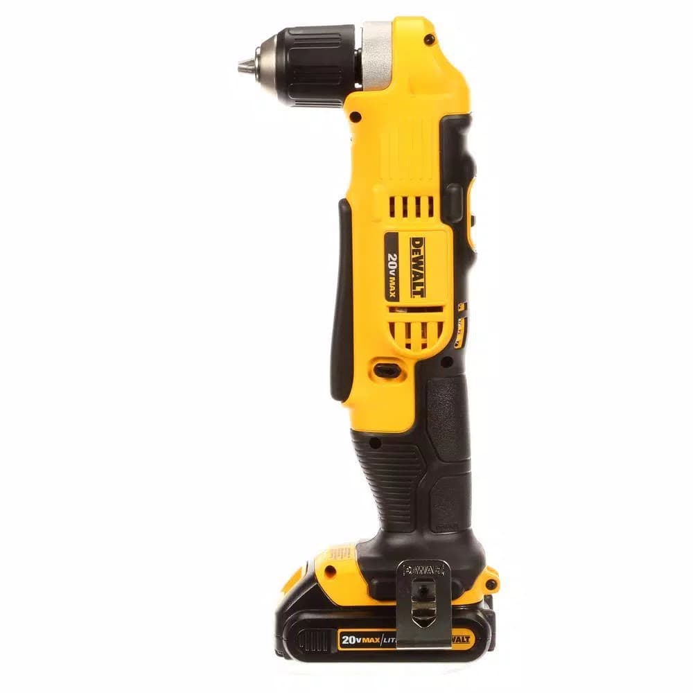 DEWALT 20V MAX Cordless 3/8 in. Right Angle Drill/Driver Kit with 1.3Ah Battery, Charger & Bag