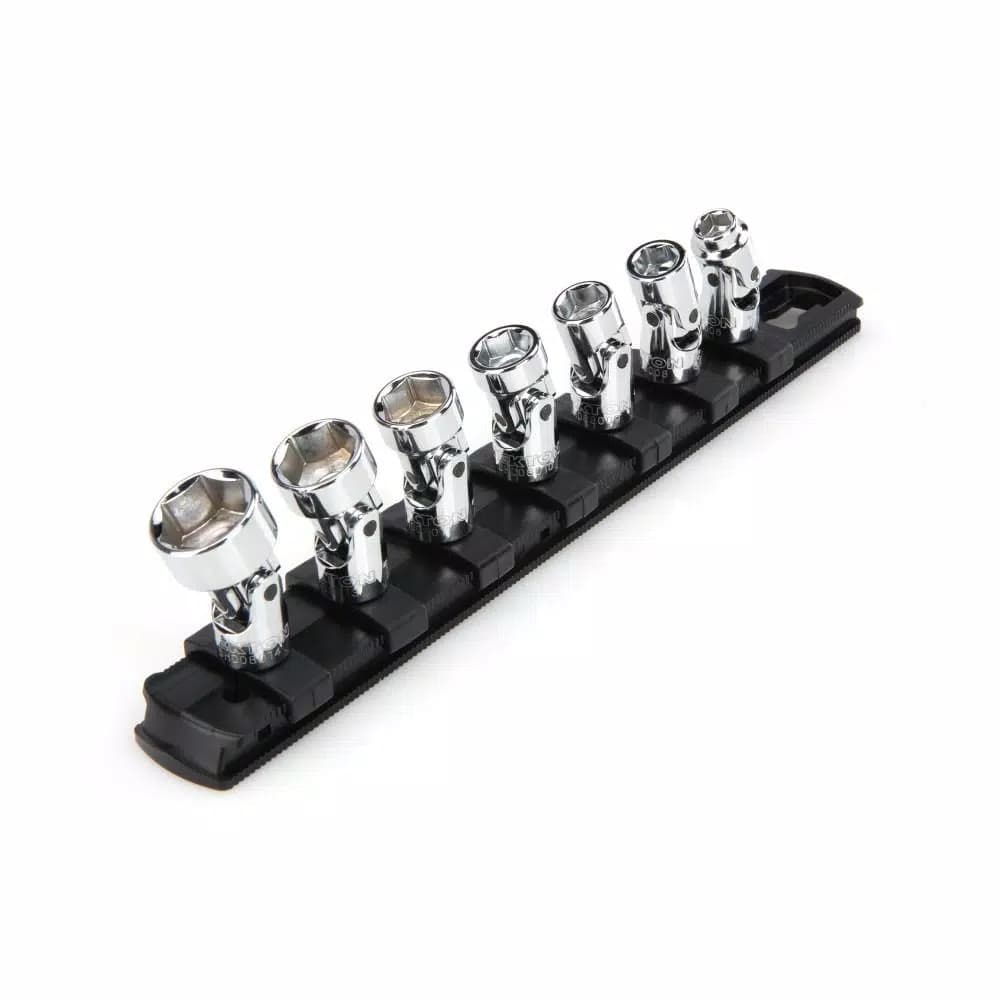 TEKTON 1/4 in. Drive 6-Point Universal Joint Socket Set, 7-Piece SAE