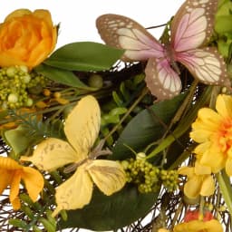 National Tree Company 24 in. Decorative Spring Wreath with Mixed Flowers, Greenery, and Butterflies thumbnail 2