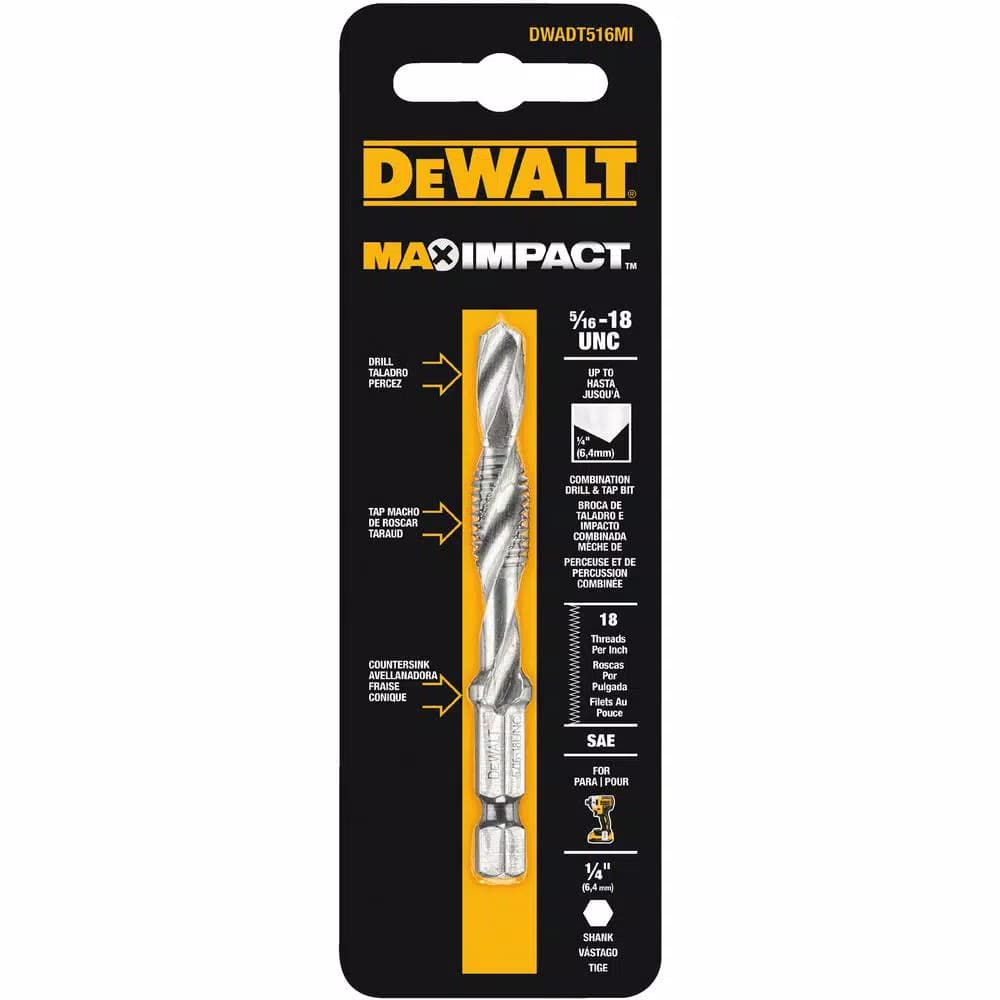 DEWALT MAX IMPACT 5/16 in. - 18 in. Drill Tap Bit for Impact Drivers