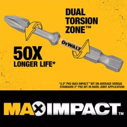DEWALT MAX IMPACT #2 Phillips Screwdriver Bit, 6 in. thumbnail 4