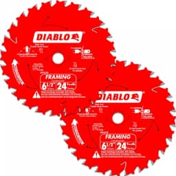 Diablo 6-1/2 in. 24-Tooth Framing Circular Saw Blade Value Pack, 2-Pack thumbnail 1