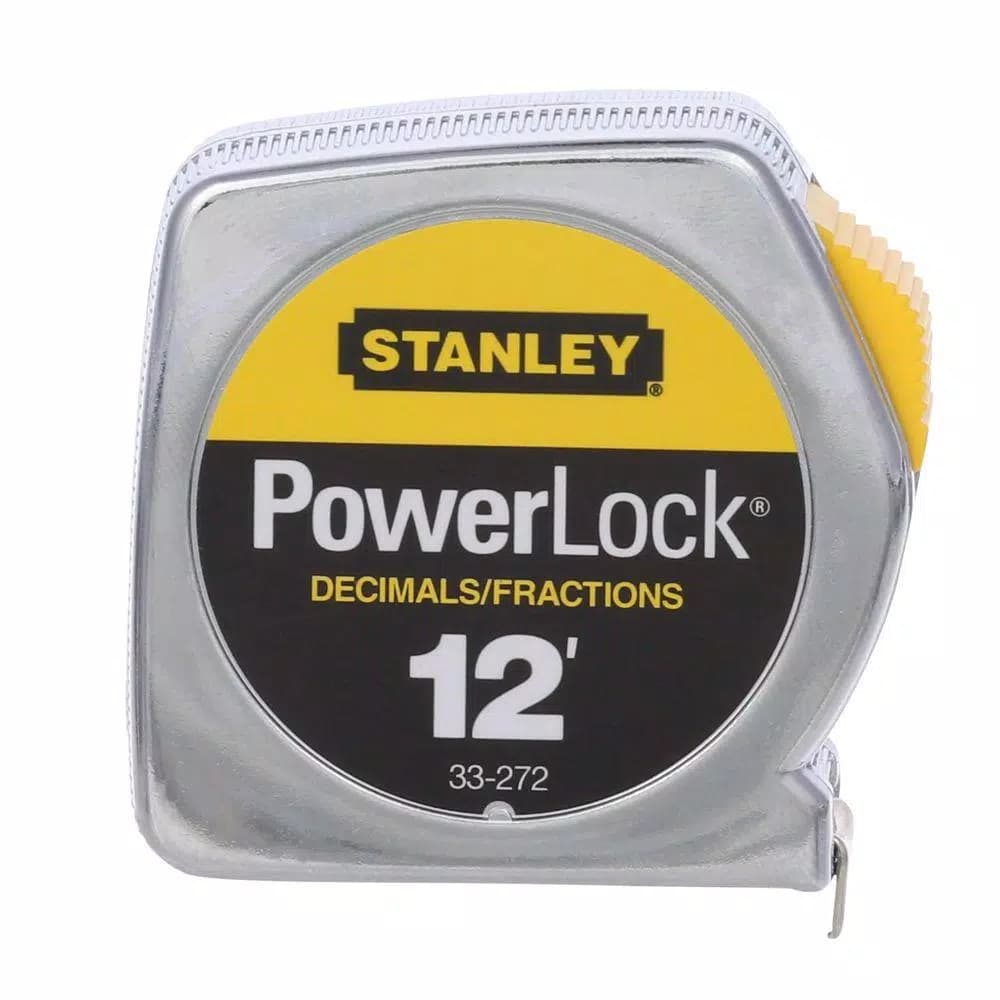 Stanley PowerLock 12 ft. Tape Measure with Decimal Scale and Die-Cast Metal Case