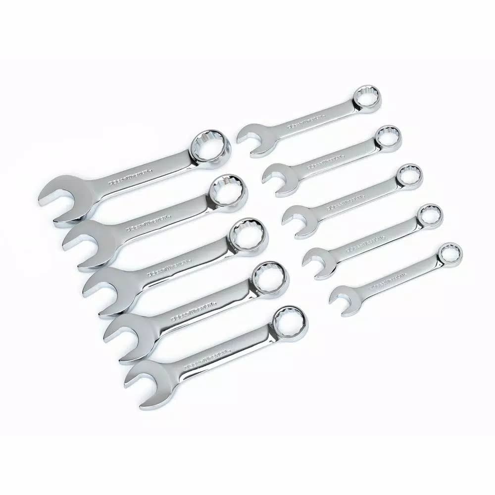 GearWrench 10-Piece Metric Stubby Combination Wrench Set, Non-Ratcheting