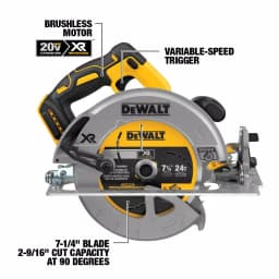 DEWALT 20V MAX XR Cordless Brushless 7-1/4 in. Circular Saw Kit with (2) 5.0 Ah Batteries and Charger thumbnail 2