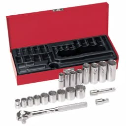Klein Tools 20-Piece 3/8 in. Drive Socket Wrench Set with Metal Storage Case thumbnail 1