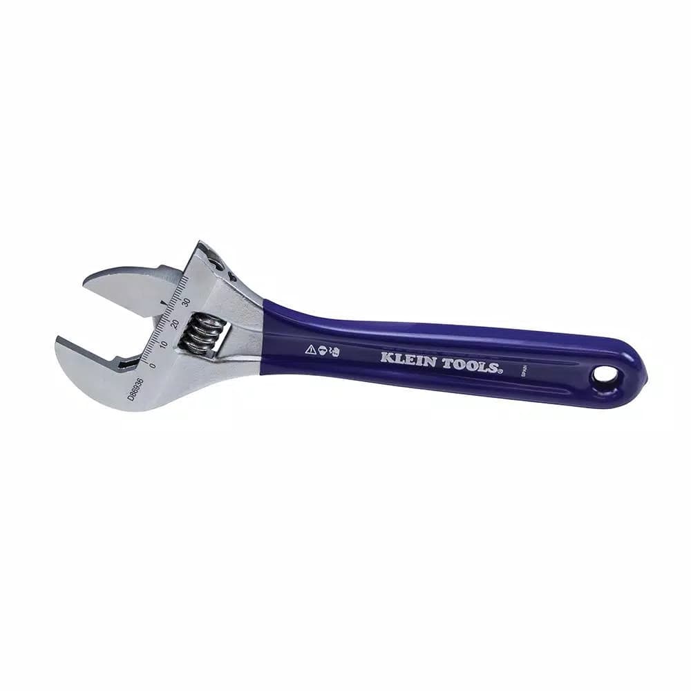 Klein Tools 8 in. Slim-Jaw Adjustable Wrench, 1.5 in. Extra-Wide Capacity
