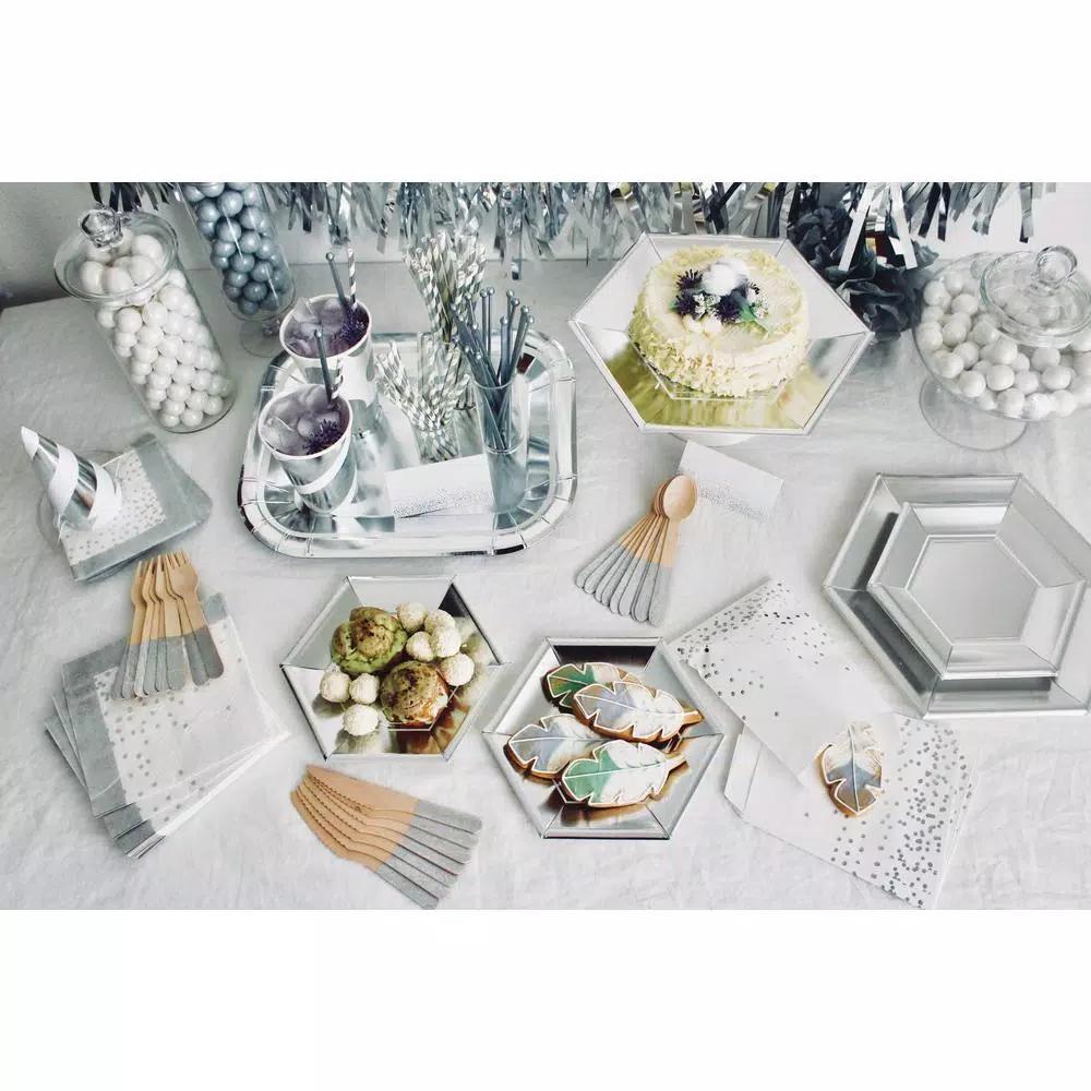 Sugar Plum Party SugarPlum Sterling 32-Piece Paper Lunch Napkins - Silver/White