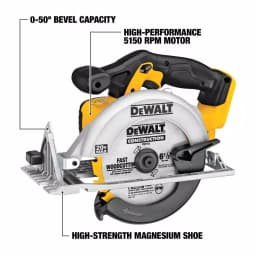 DEWALT 20V MAX Cordless 6-1/2 in. Circular Saw Kit with 3.0 Ah Battery thumbnail 3