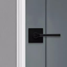 Kwikset Lisbon Square Matte Black Keyed Entry Door Lever with SmartKey Security thumbnail 3