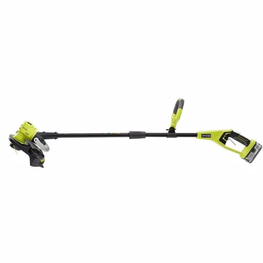 Ryobi ONE+ 18V Lithium-Ion Cordless String Trimmer and Edger with 4.0 Ah Battery and Charger, Refurbished
