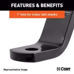 CURT Class 3 Ball Mount, 2" Receiver, 6" Drop or 4" Rise, 7500 lbs Capacity thumbnail 5