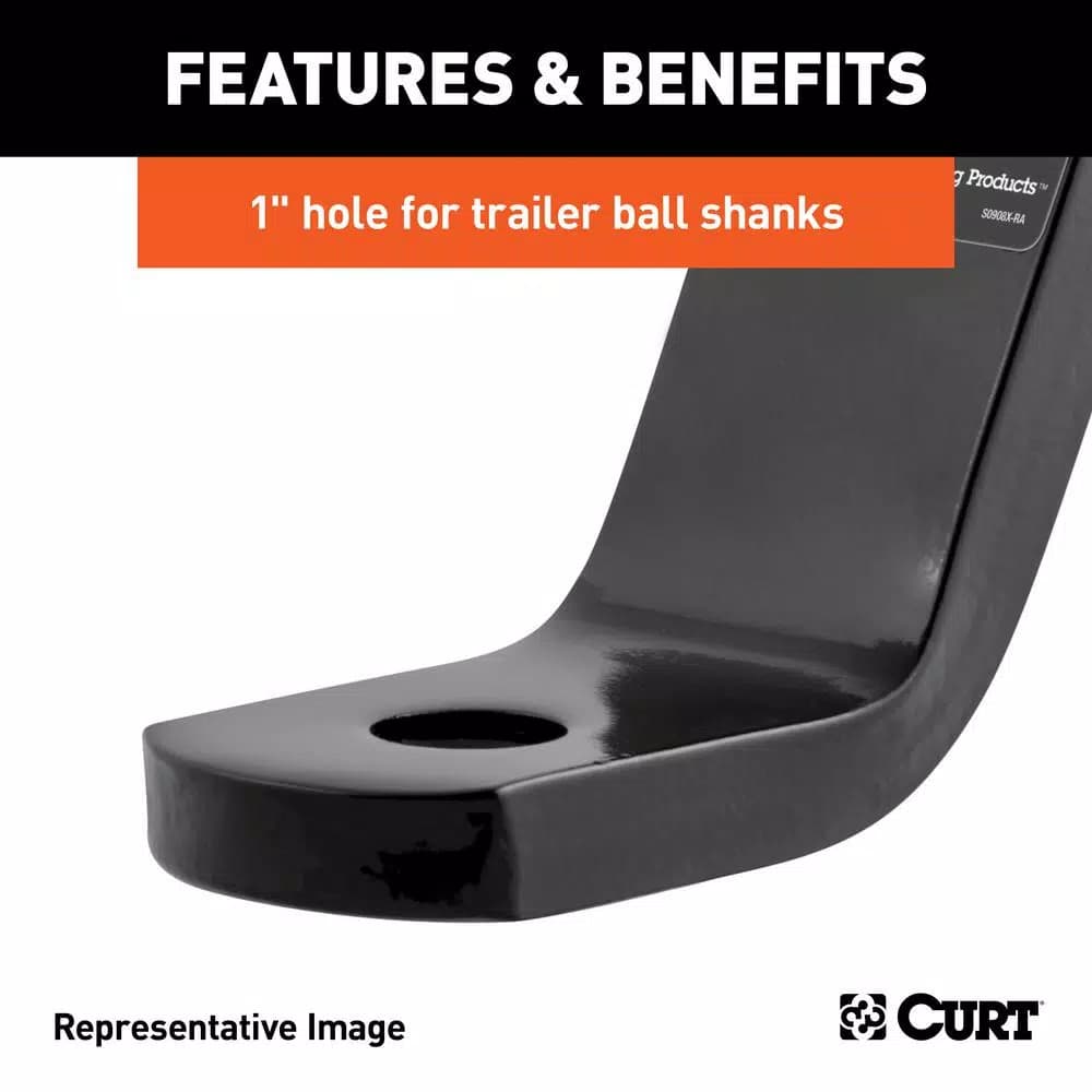 CURT Class 3 Ball Mount, 2" Receiver, 6" Drop or 4" Rise, 7500 lbs Capacity