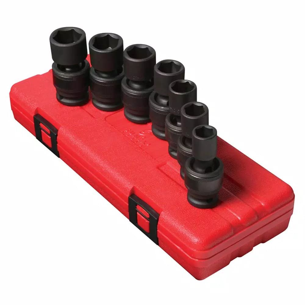 SUNEX TOOLS 1/2 in. Drive Metric Impact Socket Set, 7-Piece Intermediate Depth