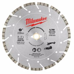 Milwaukee 9 in. Diamond Universal Segmented Blade thumbnail 1