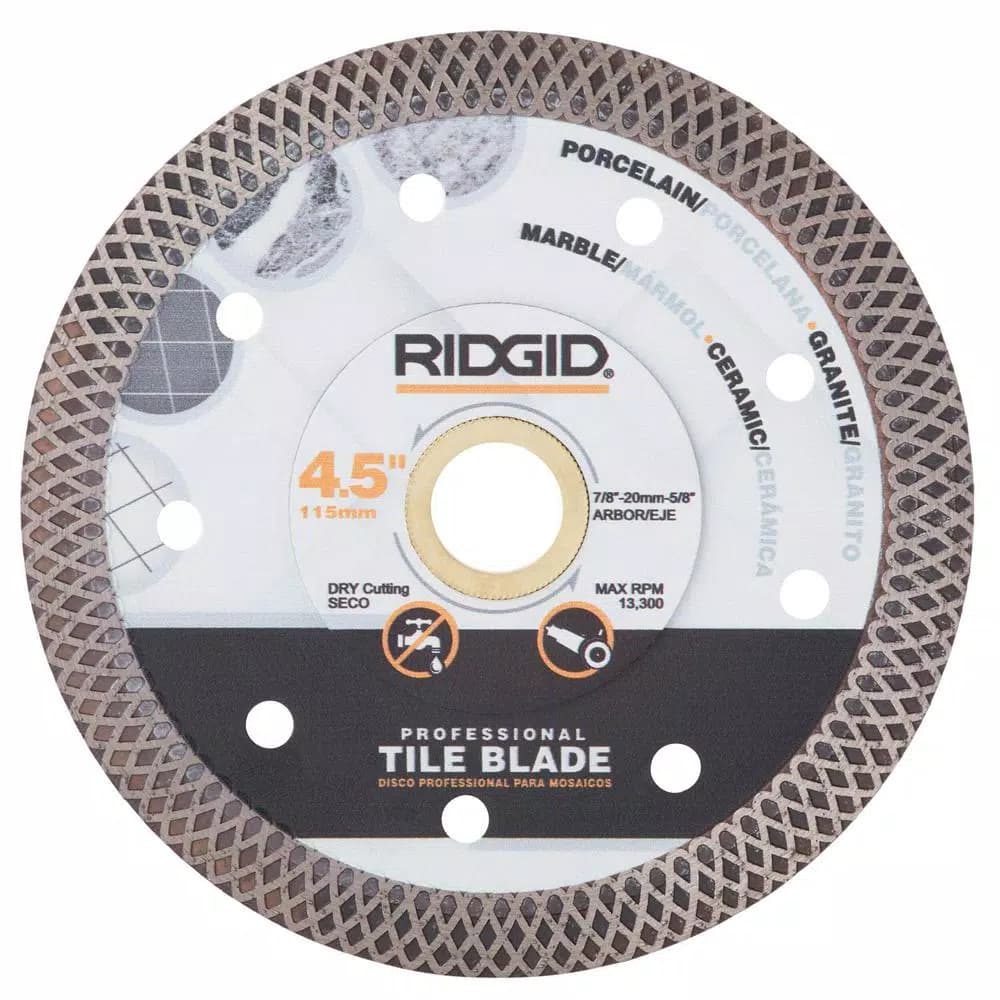 RIDGID 4.5 in. Turbo-Mesh Diamond Continuous Rim Blade for Tile