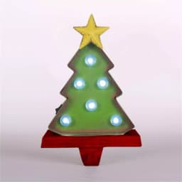 Glitzhome 8.48 in. Marquee LED Christmas Tree Stocking Holder with Iron Hook thumbnail 2