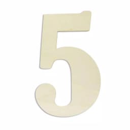Jeff McWilliams Designs 18 in. Oversized Unfinished Wood Number 5 - Industrial Style Wall Decor thumbnail 1